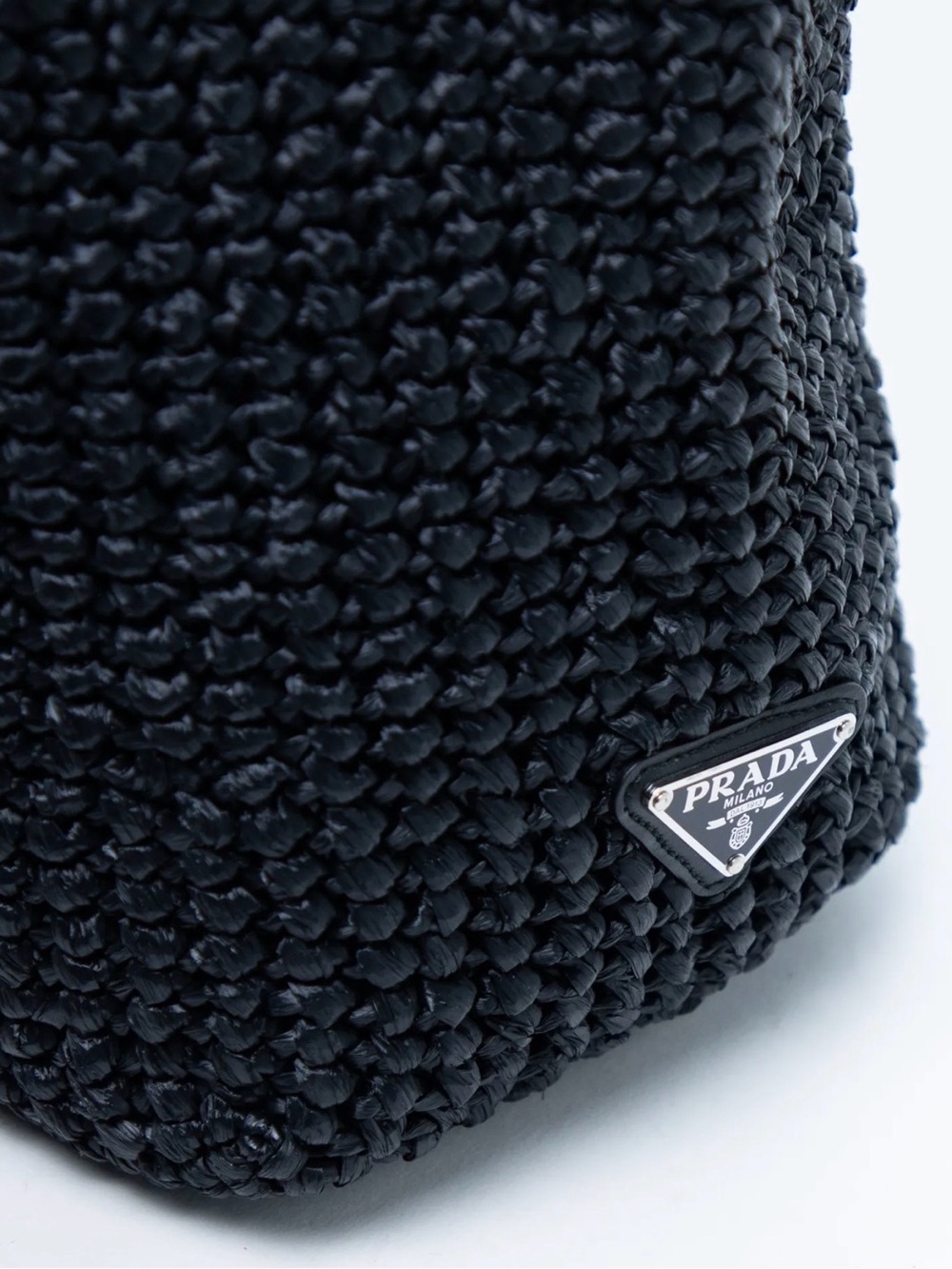 Prada Logo Raffia Tote Bag - Picture 3 of 3